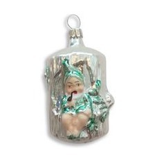 Christbaumschmuck aus Glas - grüner Zwerg