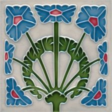 Fliese, Untersetzer JUGENDSTILdekor, Fadenrelief