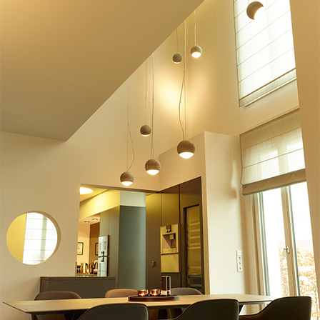 Trabant Serie von Tecnolunen Pendelleuchte, Entwurf nach Joachim Manz