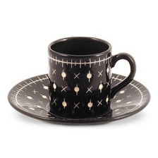 Ritz Moccatasse kpl. 484 - weiße Punkte und Kreuze
