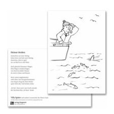  Postkarte "Heimat denken" mit Illustration und Text