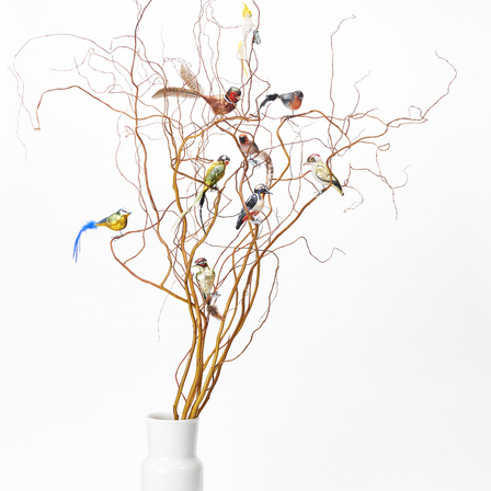 Glasvogel WILDENTE, mundgeblasen, handbemalt mit Fiberglasschwanz, 18cm