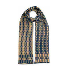 Jacquard Schal - 100 % feine Merinowolle