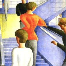 Bauhaus Kunst Doppelkarte - Motiv: Schlemmer, Oskar - Bauhaustreppe - Standort: New York, Museum of Modern Art