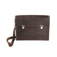 CAMPUS Ledertasche M - für Uni und Office, Mocca