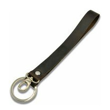 Schlüsselband aus Leder mit Ring und Karabiner