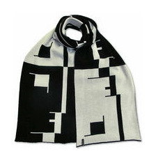 Jacquard Schal - 100% feine Merinowolle breit