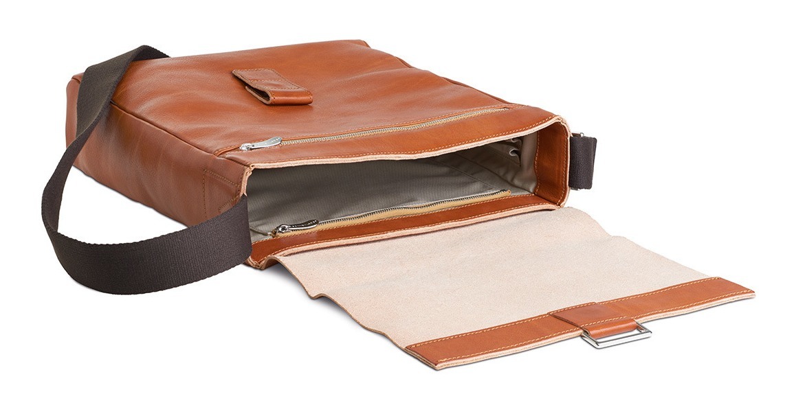 Umhängetasche Granada G natur von Sonnenleder, liegend