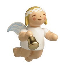 Christbaumschmuck Margeritenengel schwebend, klein mit Glocke