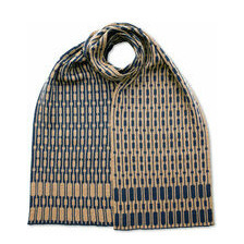 Jacquard Schal - 100% feine Merinowolle breit