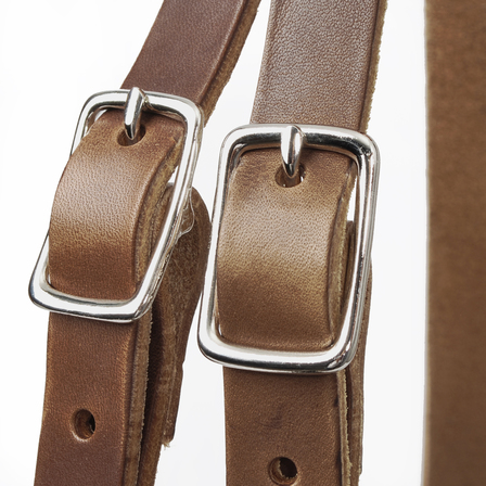 Einkaufstasche L Segeltuch in distel mit Lederriemen von Hack Lederware, Detail Riemen