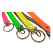 Schlüsselbänder mit Karabiner und Ring, Rindleder in Neonfarben