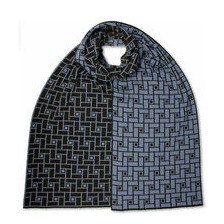 Jacquard Schal - 100% feine Merinowolle breit