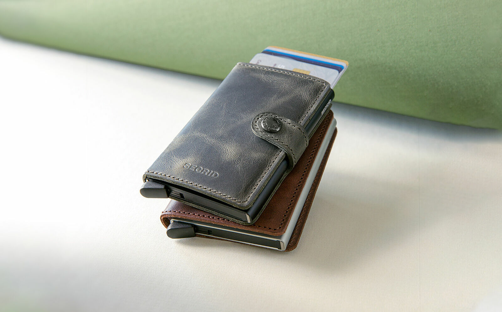 Secrid Miniwallet, grau, braun